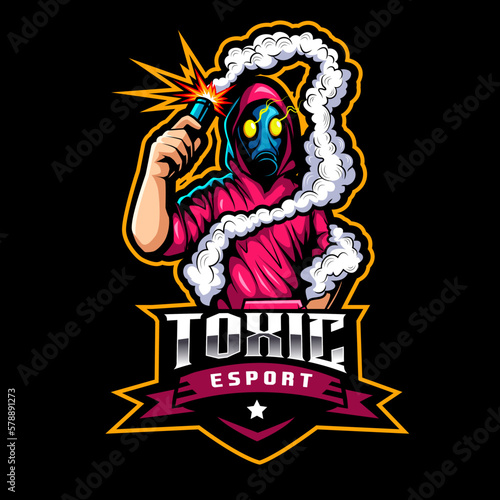 Toxic mascot logo design. Toxic world vector illustration