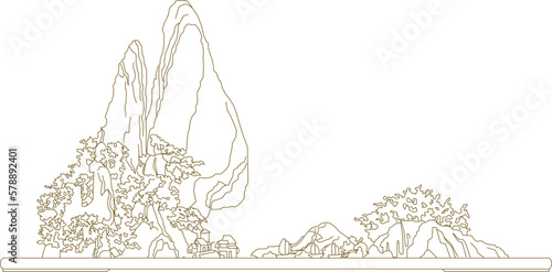 sketch vector illustration of ornamental plants in the house