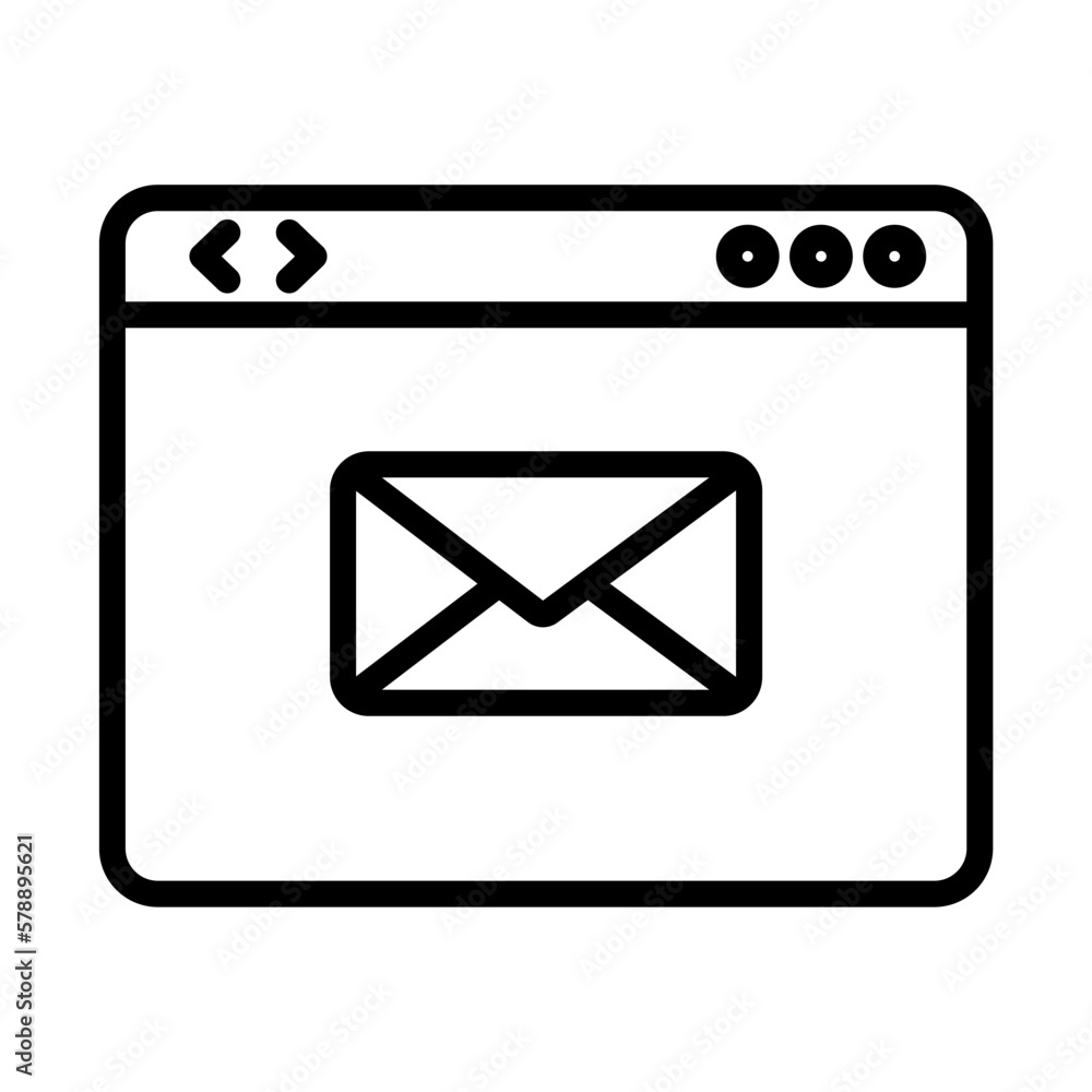 Icono de correo electrónico. Ventana del navegador. Concepto de comunicación. Ilustración vectorial Icono de correo electrónico. Ventana del navegador. Concepto de comunicación. Ilustración vectorial