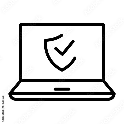 Icono de navegación segura. Ordenador. Ilustración vectorial