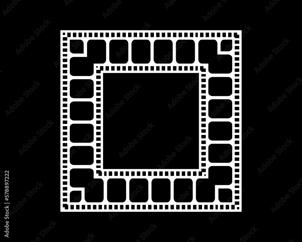 Filmstrip Motifs Frame for Ornate, Decoration, Interior, Exterior, Background, Wallpaper, Cover or Graphic Design Element. Vector Illustration