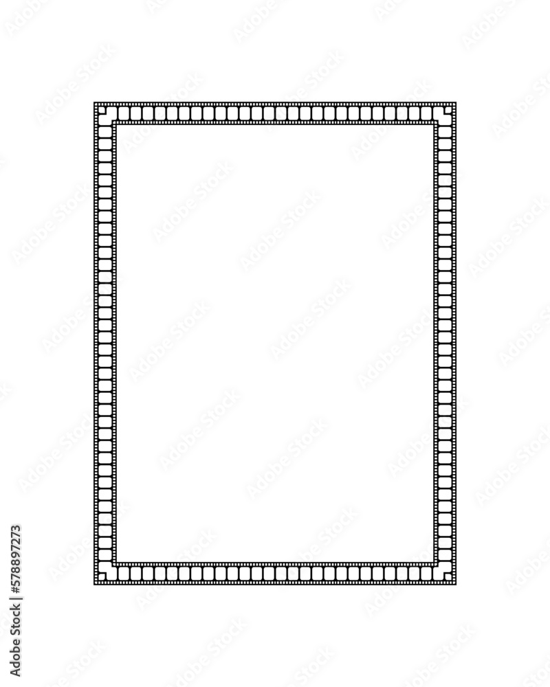 Filmstrip Motifs Frame for Ornate, Decoration, Interior, Exterior, Background, Wallpaper, Cover or Graphic Design Element. Vector Illustration