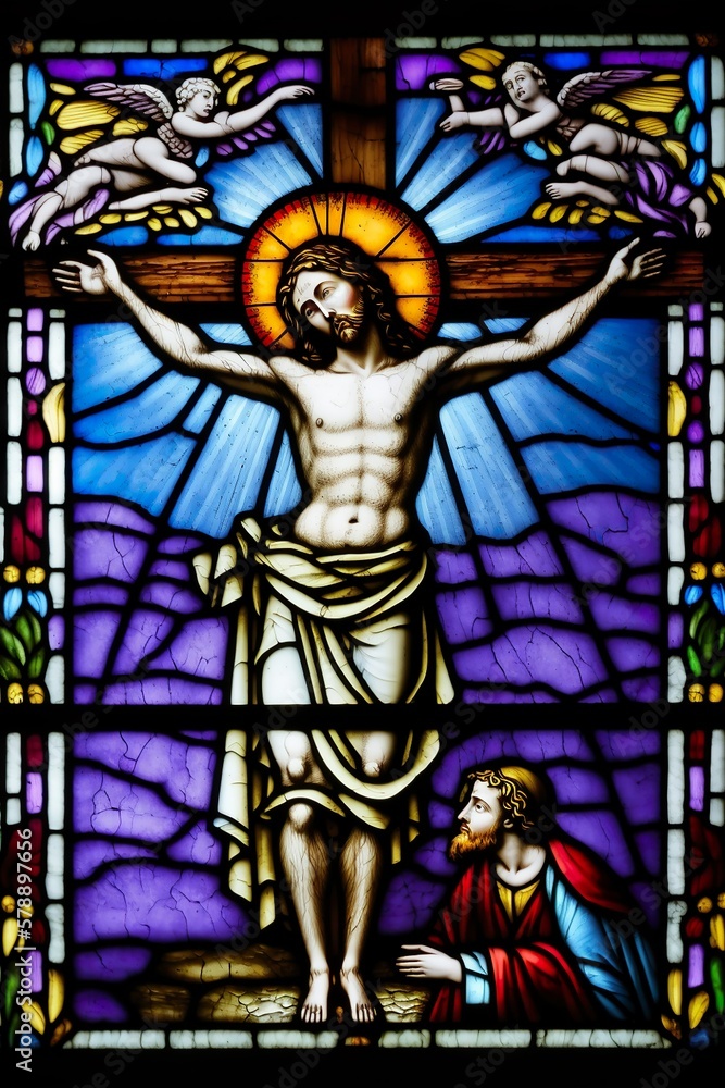 Jesus Stained glass church window