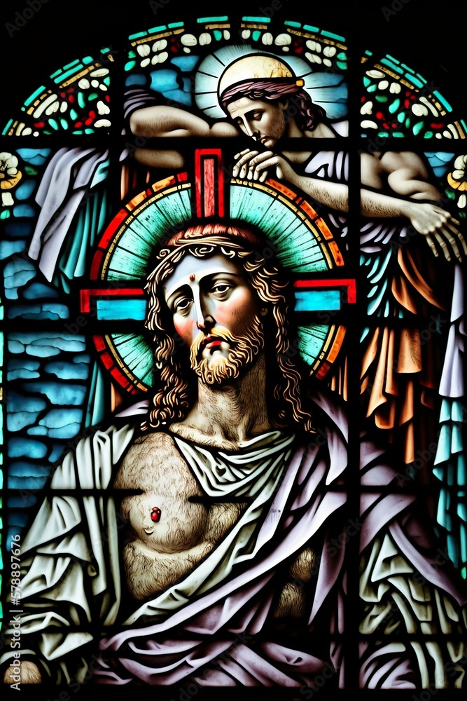 Fototapeta premium Jesus Stained glass church window