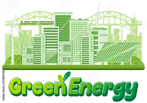 Green energy from natural resources vector concept