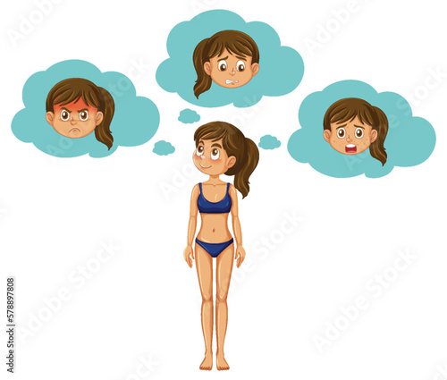 Teenage girl cartoon character