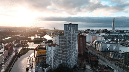 Drone footage of Malmo, Sweden photo
