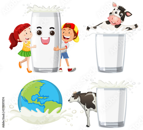 Set of mix milk dairy