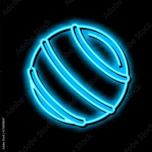 ball fitness accessory neon glow icon illustration
