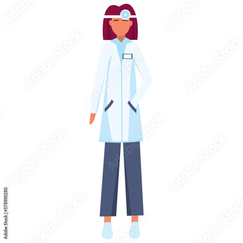 Male otolaryngologist on white background
