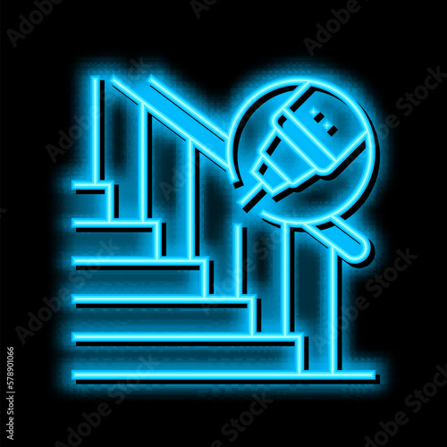 handrail repair neon glow icon illustration