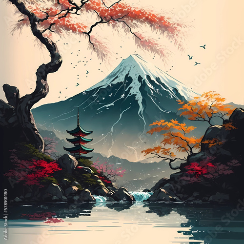 Beauty in Simplicity: A Journey Through Japanese Landscape Art | AI Generative