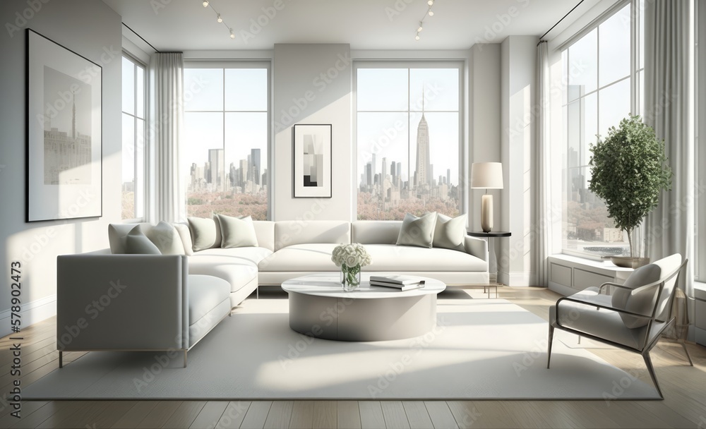 Fototapeta premium Modern living room design a sleek and comtemporary stylish