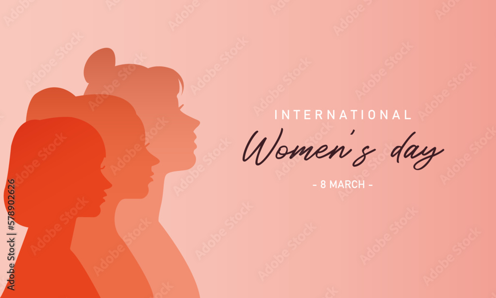 Happy Women Day paper cut woman group banner.