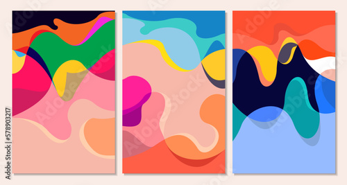 Vector Colorful Abstract Fluid and Liquid Background modern minimalist for Summer
