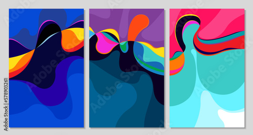 Vector Colorful Abstract Fluid and Liquid Background modern minimalist for Summer 