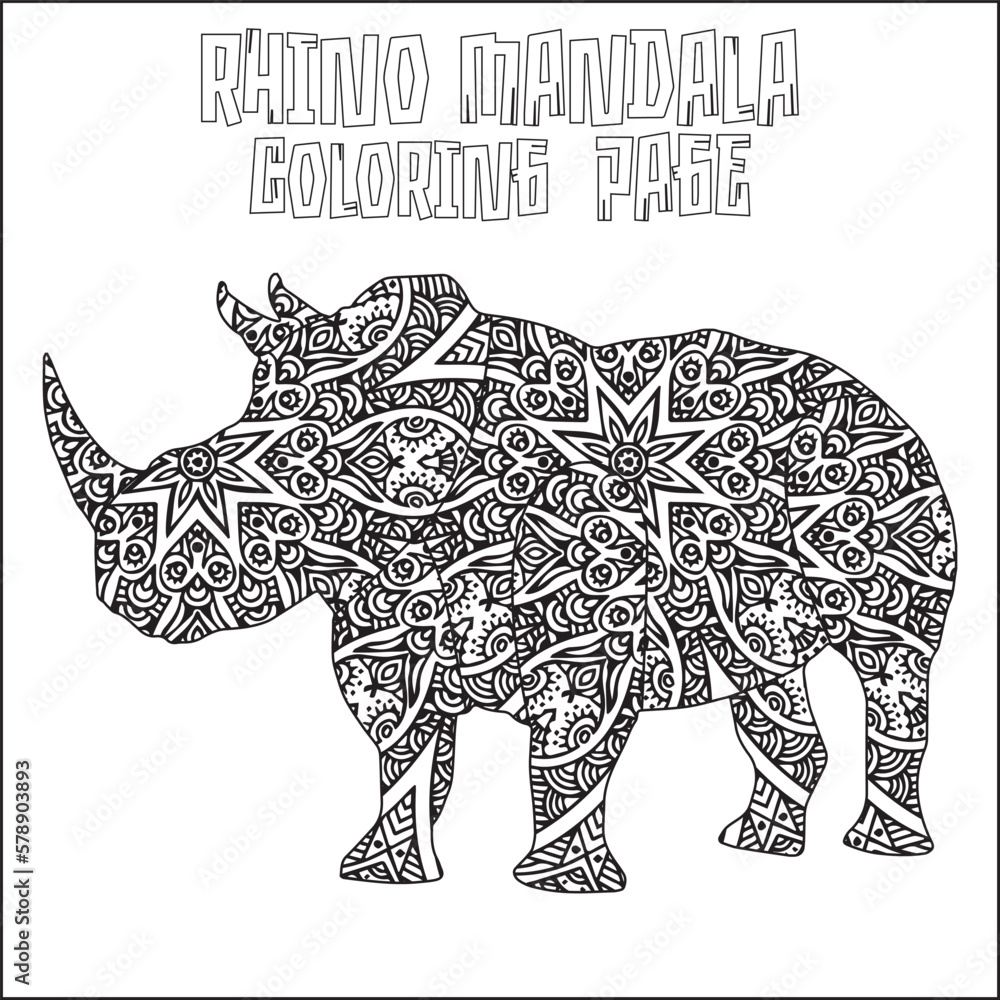Naklejka premium Rhino Mandala 