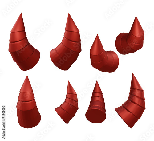 3d rendering devil red horns scary evil perspective view