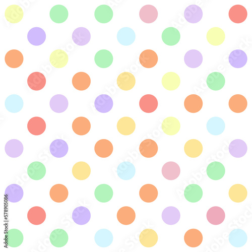 Pastel Colors Polkadot Dots Seamless Pattern Background