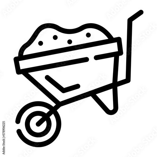 wheelbarrow line icon