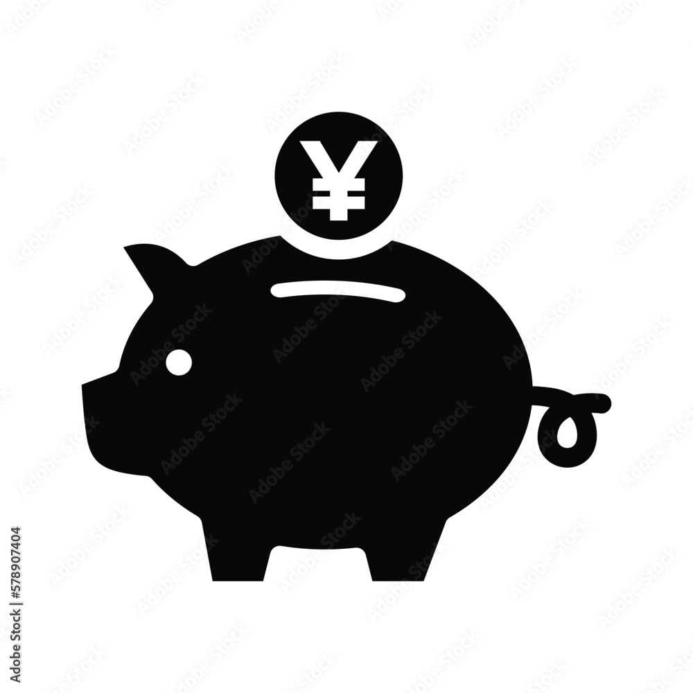 Obraz premium Piggy Bank Icon Vector Design Template