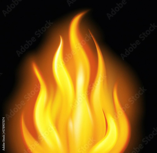 fire illustration with black background
