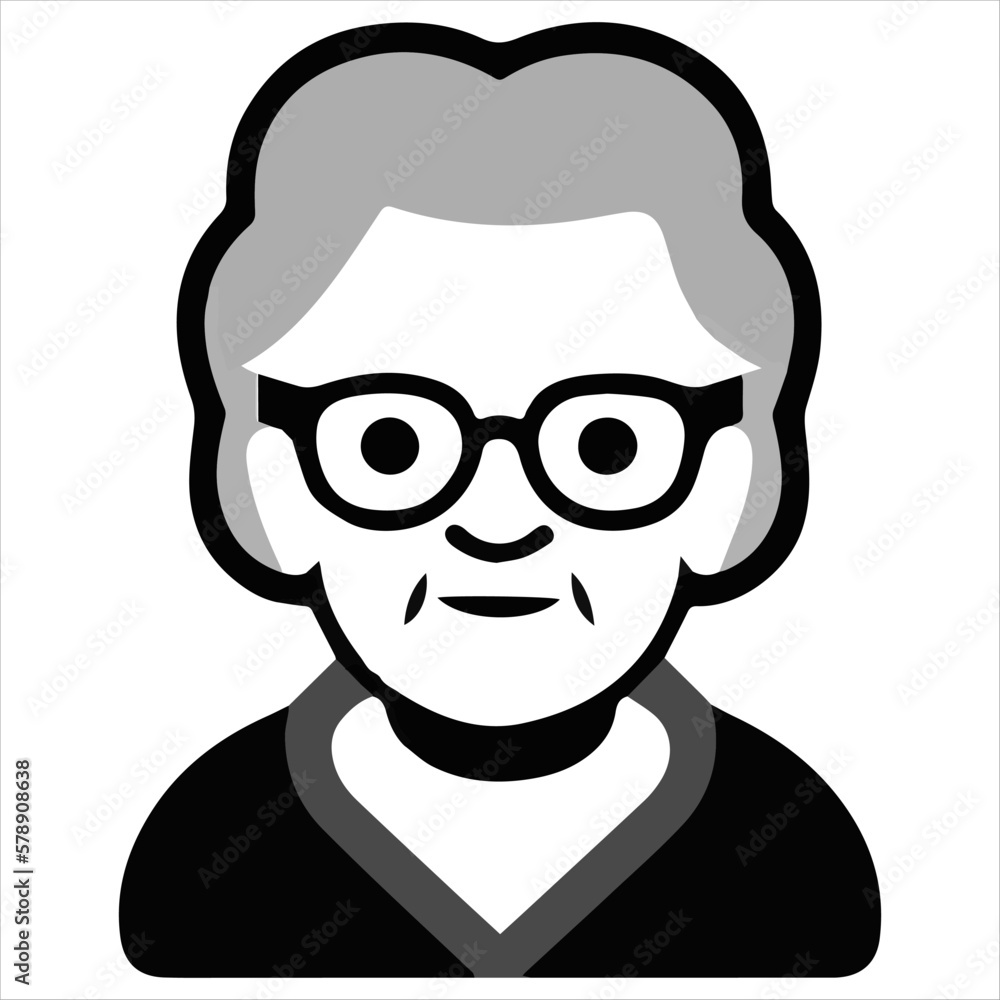 Grandma illustration isolated on white