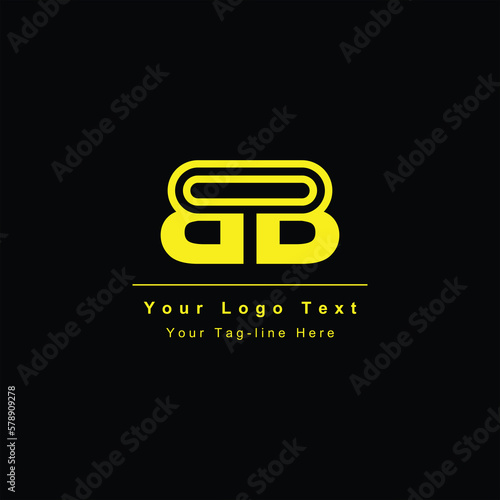 bb or bb initial logo line art design letter colorful