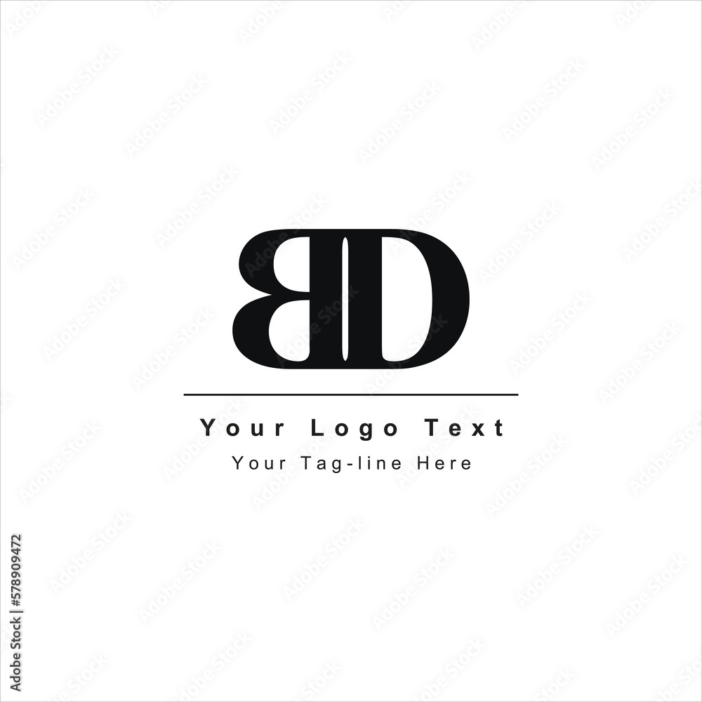 initial logo bd or db design icon name business template