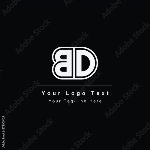 initial bd or db logo initial design template