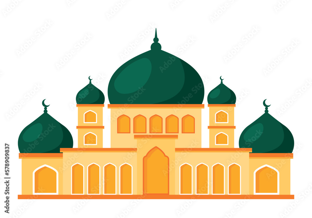 Mosque icon cartoon vector illustration for islamic element decoration