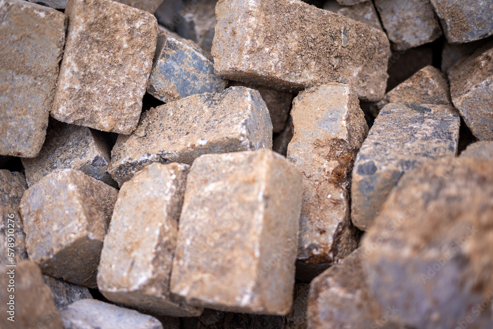 Muschelkalk Pflastersteine in einem Big Pack Muschelkalk Pflastersteine in einem Big Pack