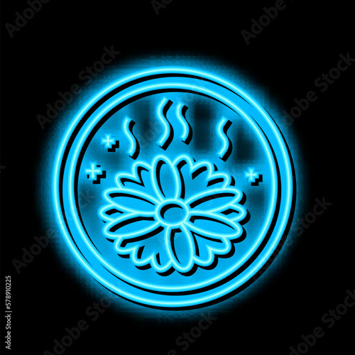 fragrance aromatic cosmetic neon glow icon illustration