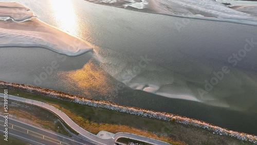 Aerial view of the Fort George Inlet in Jacksonville, Florida. photo