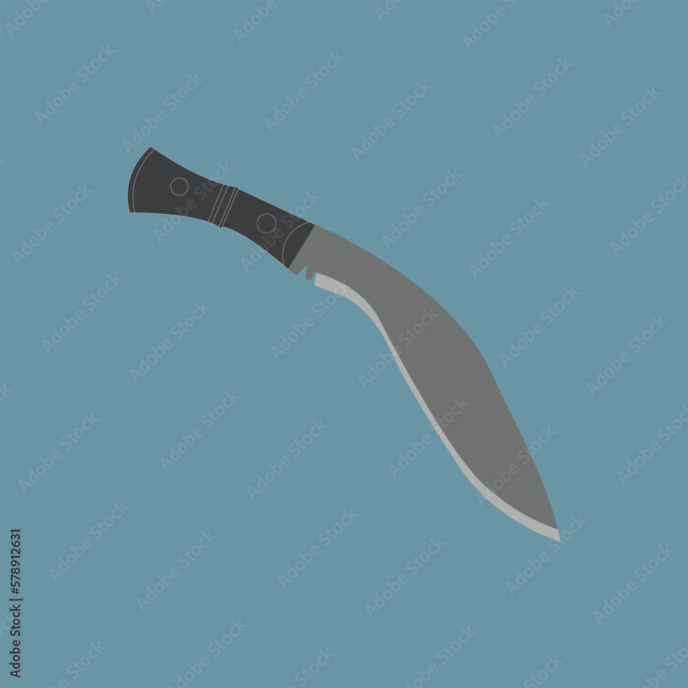 Obraz premium survival sharp Knife isolated Vector, hunting knife Vector. weapon element-isolated illustration.