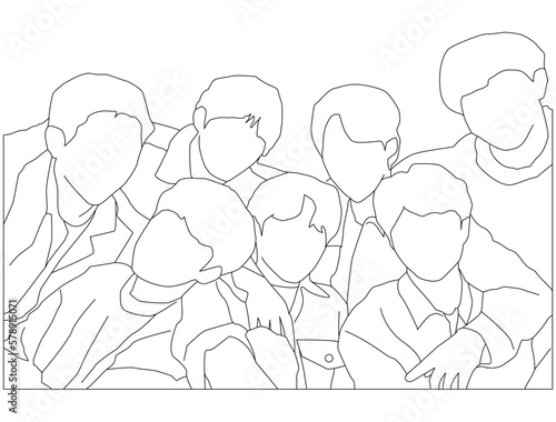 Kpop idol boys group. flat design style vector illustration  image.