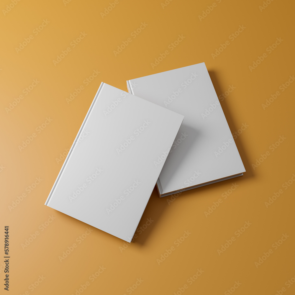 Hardcover blank white book template, isolated brown background
3d rendering Hardcover blank white book template, isolated brown background
3d rendering