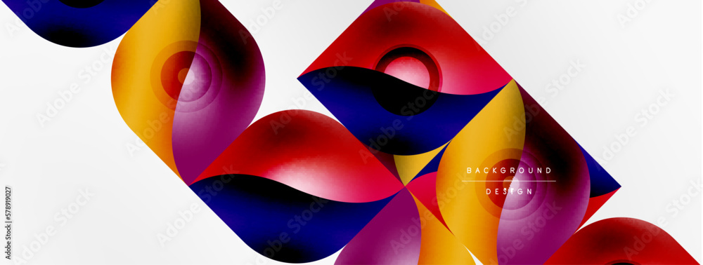 Vector abstract geometric background. Techno flower petals concept. Wallpaper or texture design, bright poster, banner, flyer