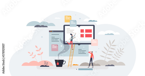 Learn Danish language with online grammar courses tiny person concept, transparent background. Scandinavian culture, speaking and linguistic skills development.