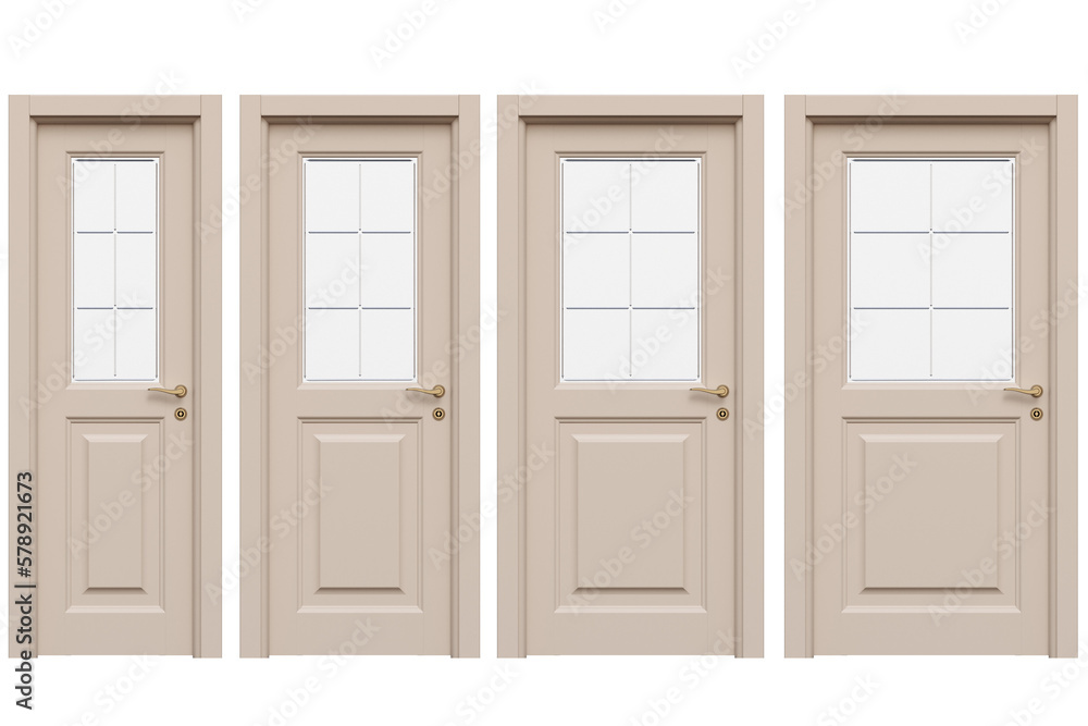interior doors isolate on a transparent background, interior furniture, 3D illustration, cg render interior doors isolate on a transparent background, interior furniture, 3D illustration, cg render