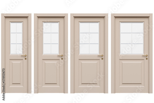 interior doors isolate on a transparent background  interior furniture  3D illustration  cg render