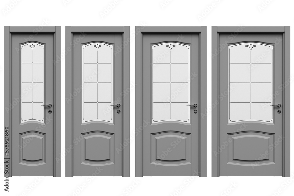 interior doors isolate on a transparent background, interior furniture, 3D illustration, cg render interior doors isolate on a transparent background, interior furniture, 3D illustration, cg render