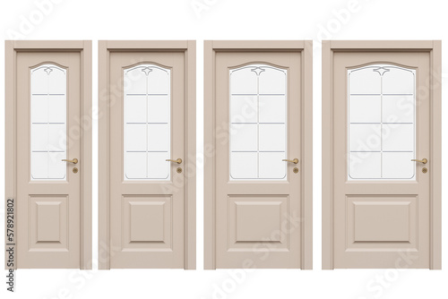 interior doors isolate on a transparent background  interior furniture  3D illustration  cg render