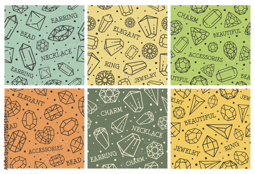 Decorative pattern set with line jewelry elements