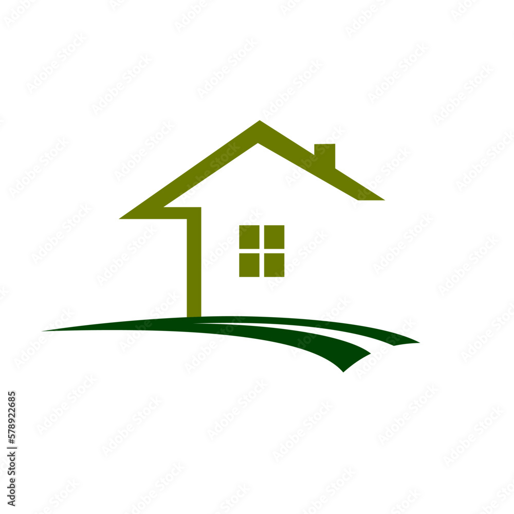House icon logo with lines vector illustration House icon logo with lines vector illustration