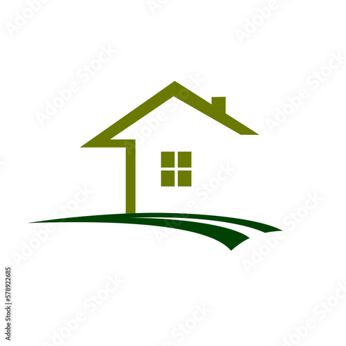 House icon logo with lines vector illustration
