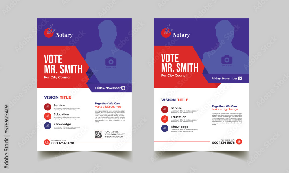 modern a4 political election flyer & poster, pamphlet brochure cover design layout template  