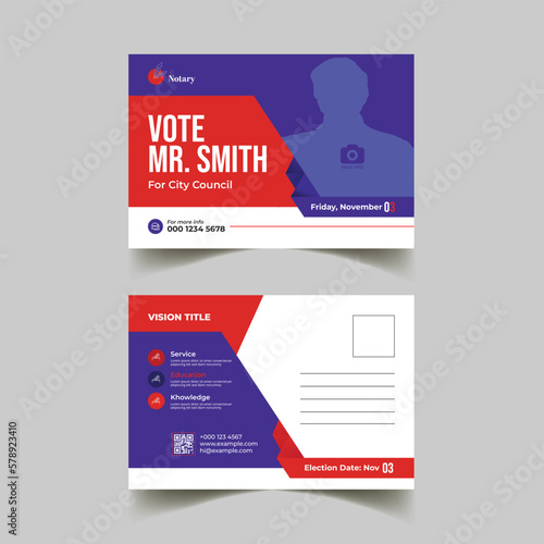 election postcard template design 