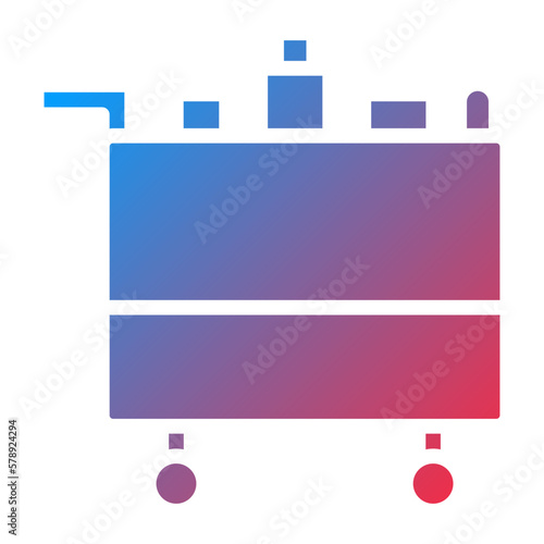 Vector Design Airplane Food Trolley Icon Style