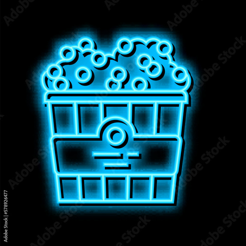 popcorn cinema food neon glow icon illustration